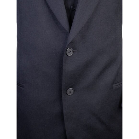 MANI Vintage Sport Coat Men Size 44R/S Solid Black 2 Button Wool Blazer - Picture 3 of 15